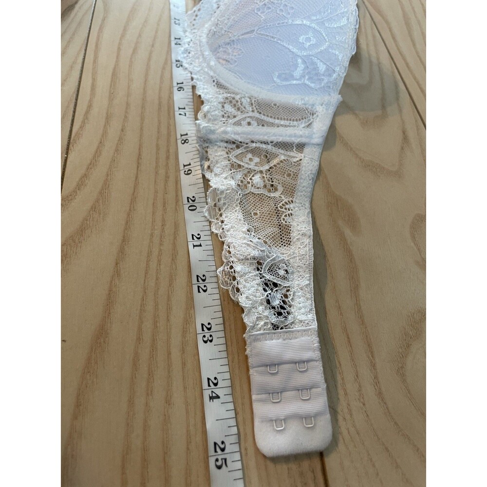 White Lace Strapless Underwire Padded Womens Bra Size 32A - Picture 5 of 5